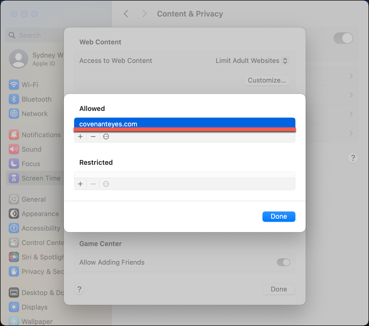 Added ce.com to macOS Screen Time.png