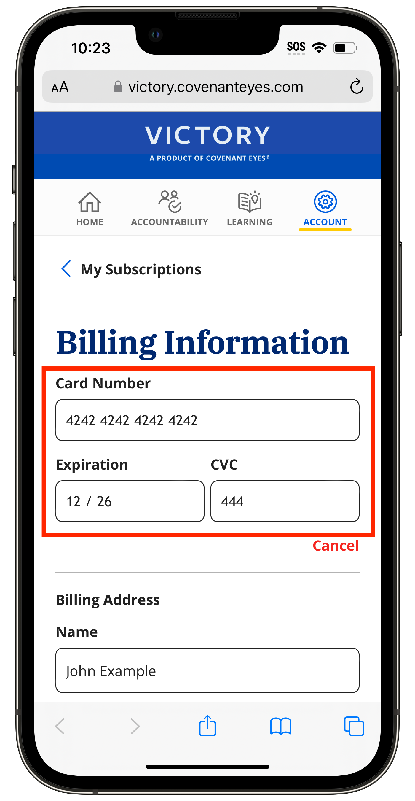 How do I update my credit or debit card information? Covenant Eyes Service Center