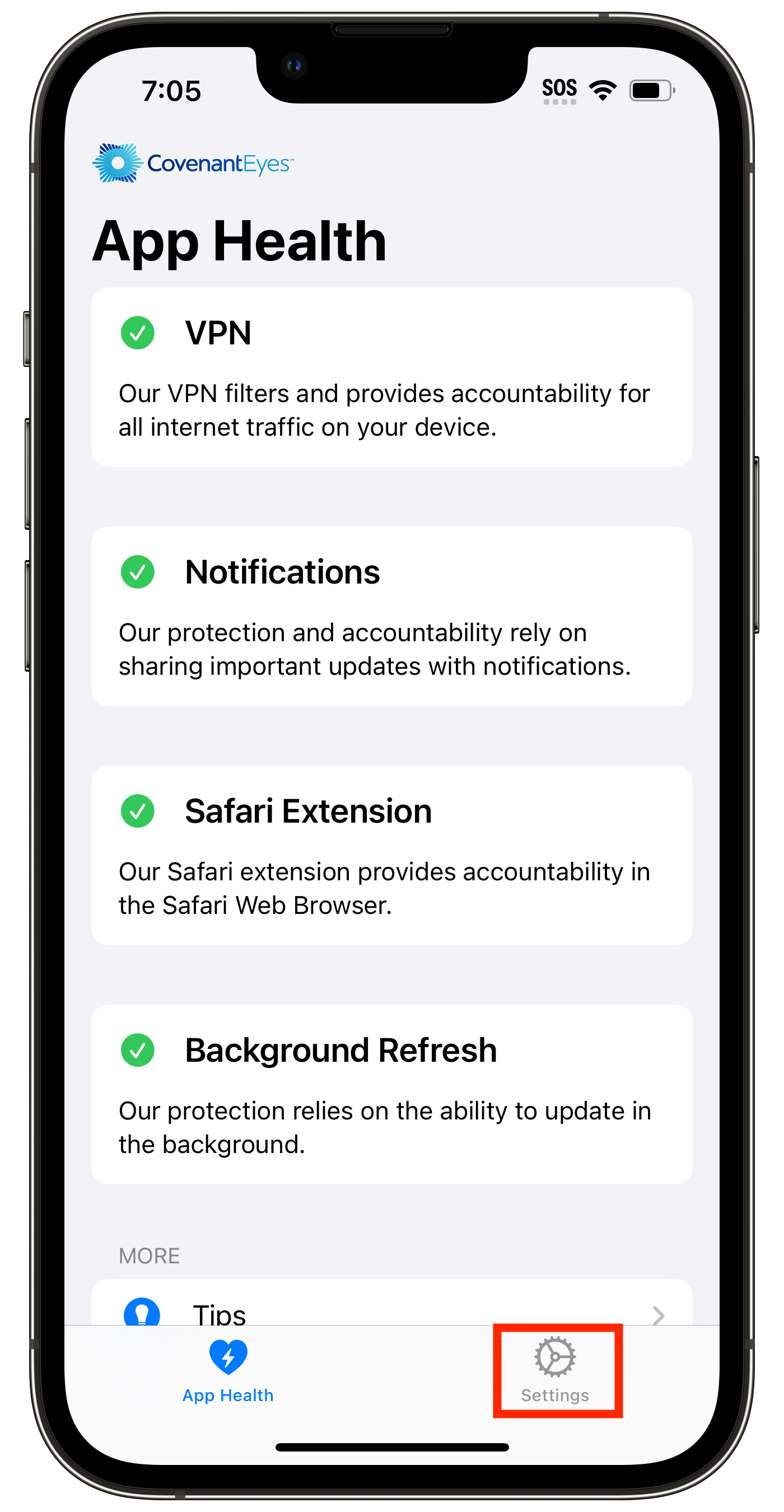 Settings on the CE App Menu.png
