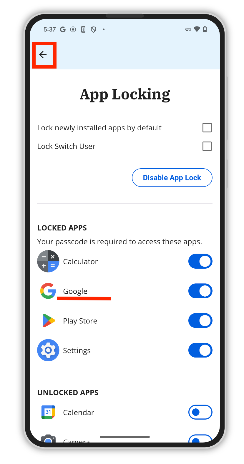 App Locking Google.png